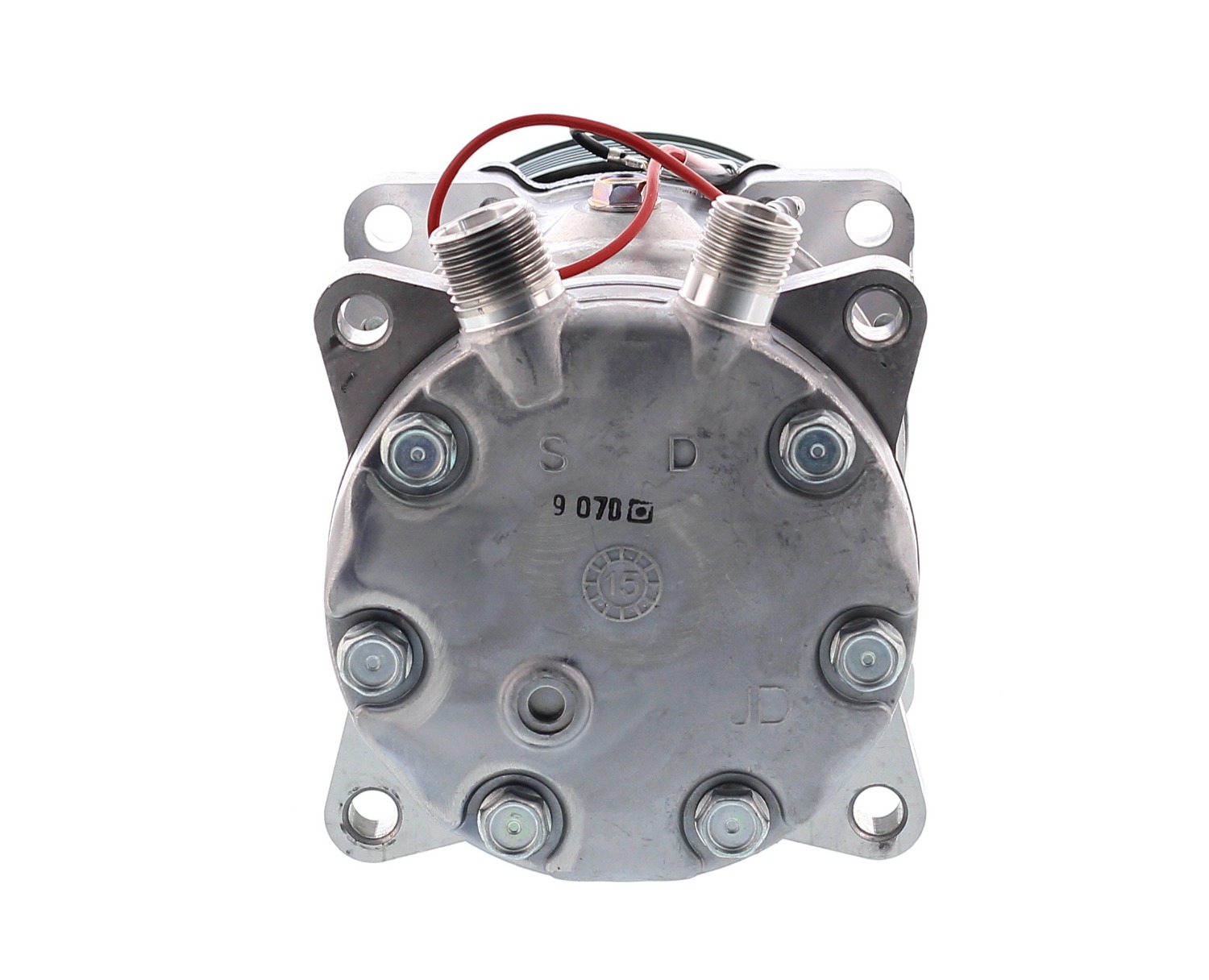 COMPRESOR DE AC AMERICAN AIR 7H15 8PK 12V 119MM MONTAJE OREJAS TAPA JD 4711 8103 SANDEN - 3