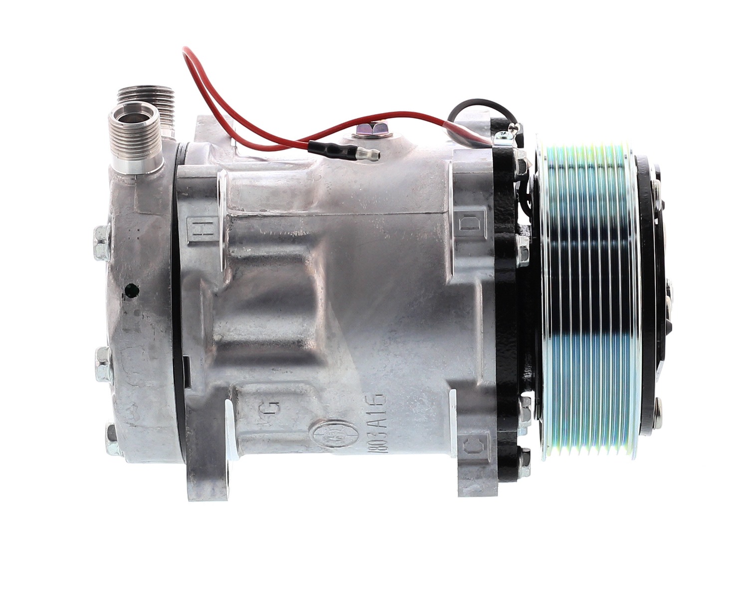 COMPRESOR DE AC AMERICAN AIR 7H15 8PK 12V 119MM MONTAJE OREJAS TAPA JD 4711 8103 SANDEN - 5