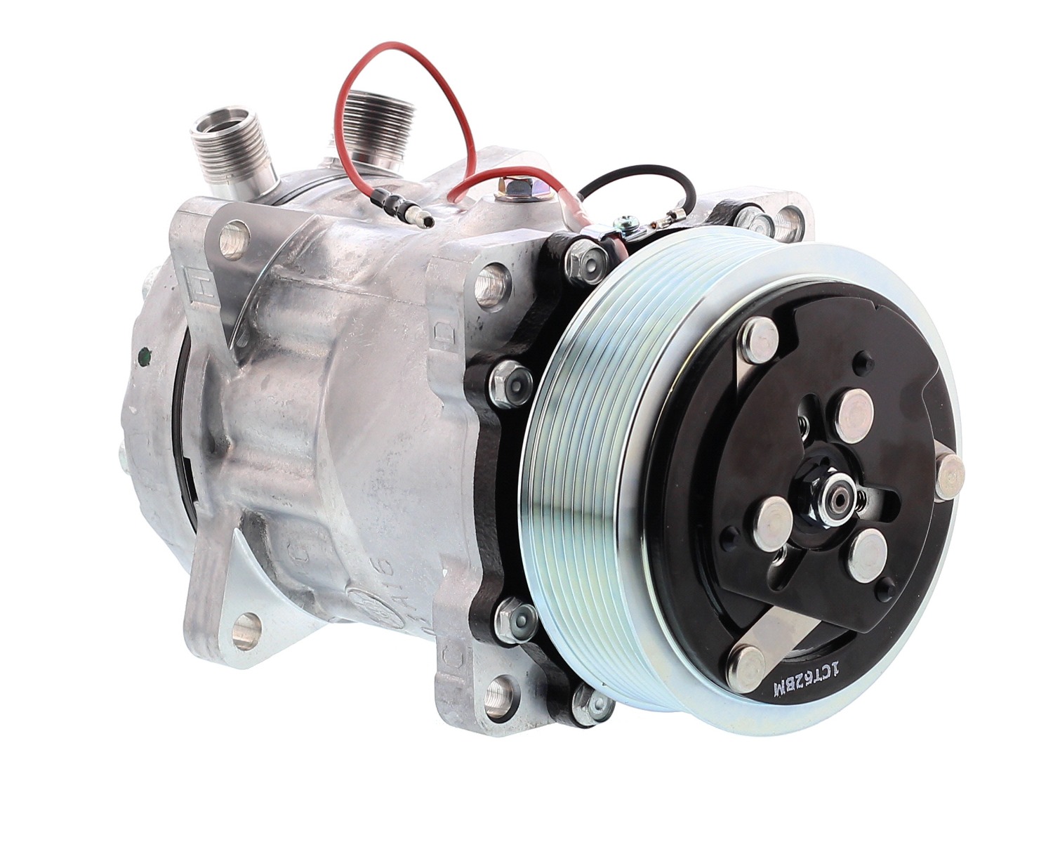 COMPRESOR DE AC AMERICAN AIR 7H15 8PK 12V 119MM MONTAJE OREJAS TAPA JD 4711 8103 SANDEN - 6
