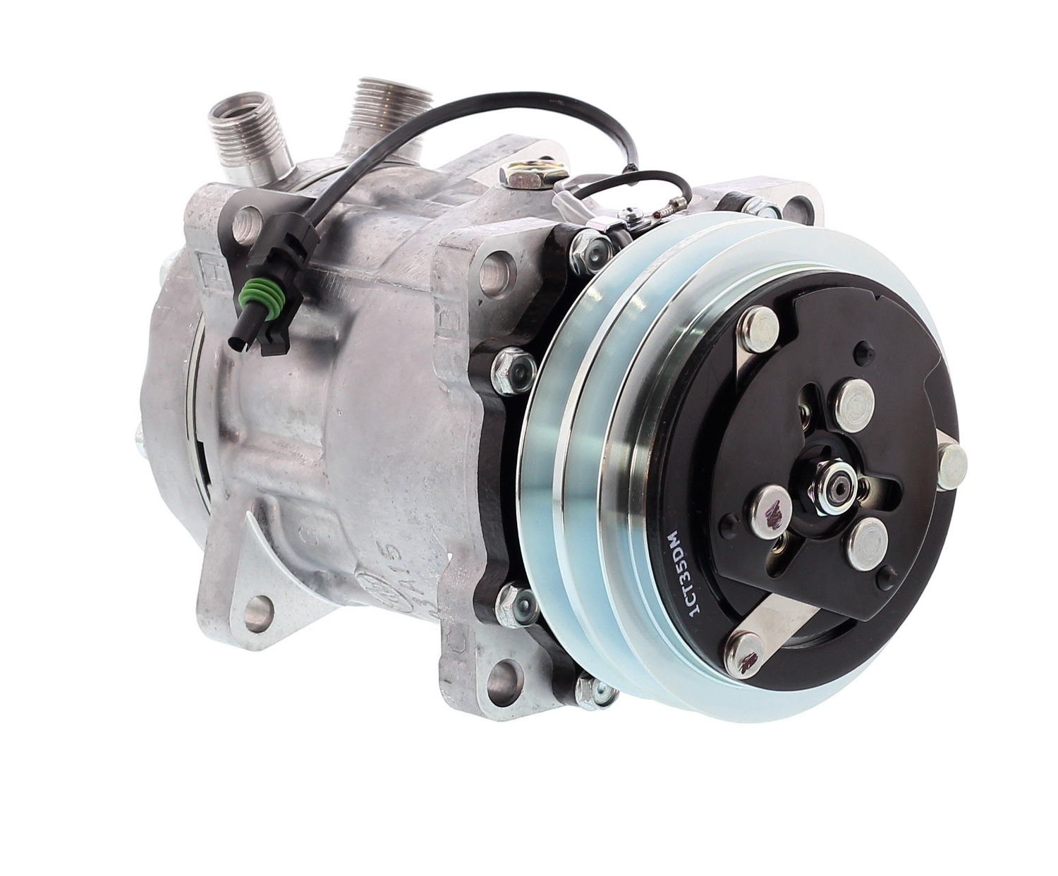 COMPRESOR DE AC AMERICAN AIR SD7H15 2A 12V 125MM MONTAJE OREJAS TAPA JD U4779 SANDEN - 6