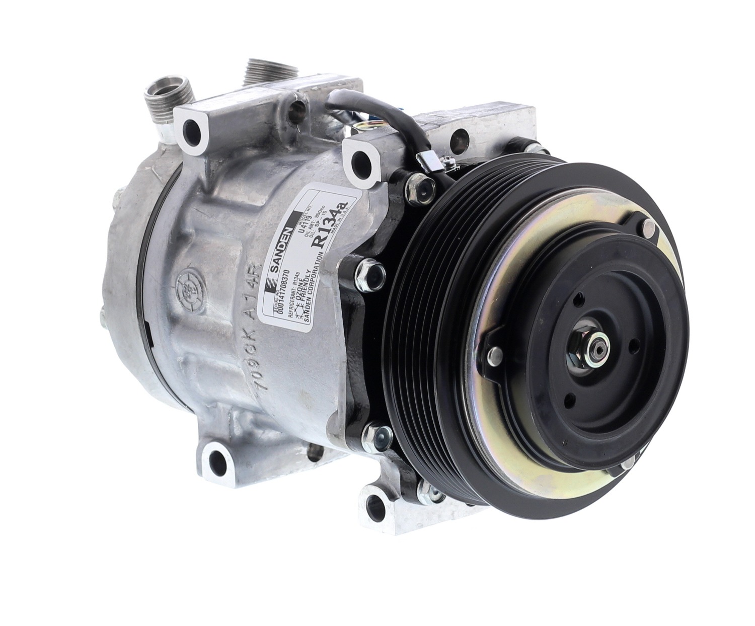 COMPRESOR DE AC AMERICAN AIR SD7H15 6PK 12V 125MM MONTAJE DIRECTO TAPA JDA 4883 SANDEN - 6