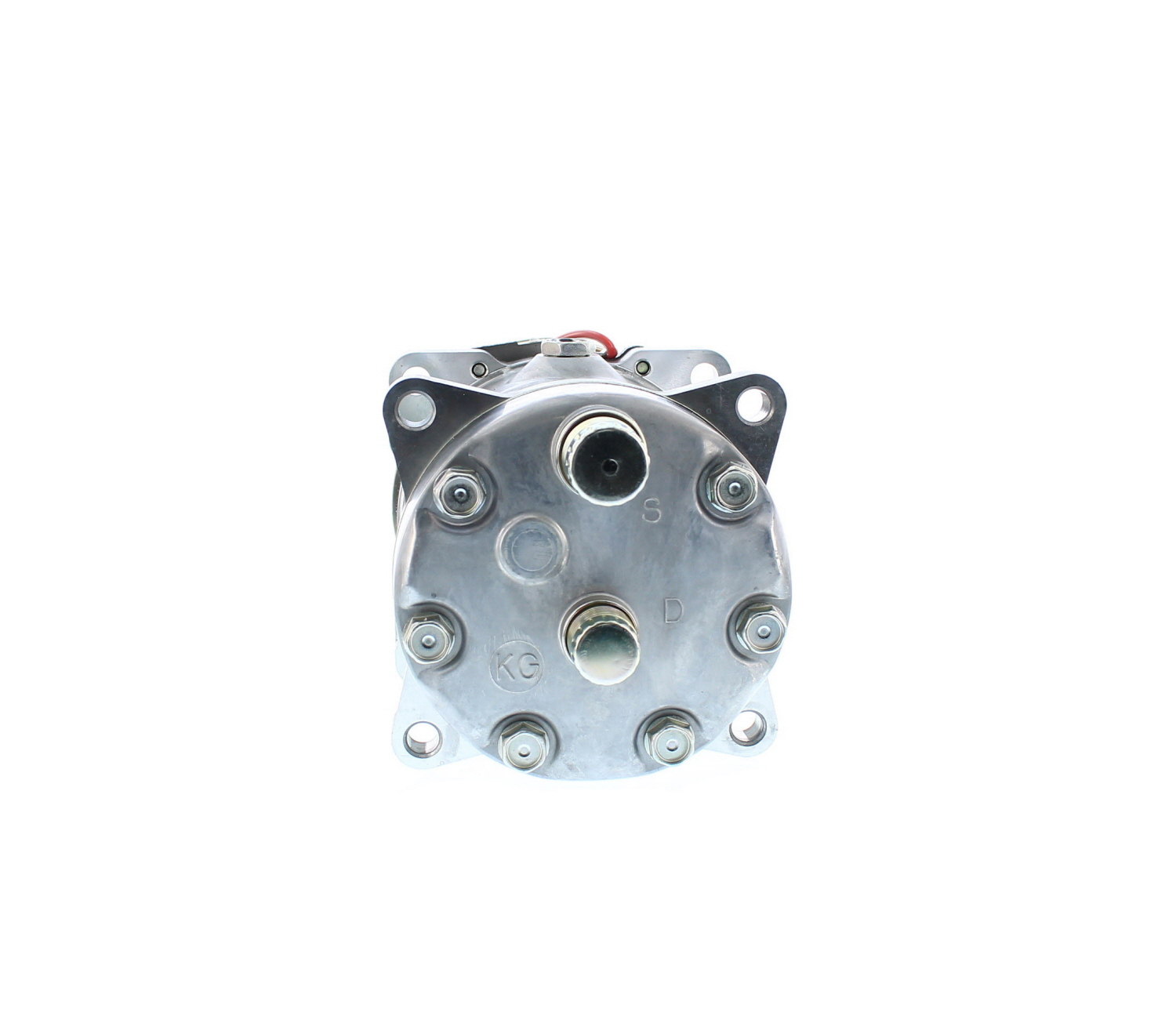 COMPRESOR DE AC AMERICAN AIR 7H13 2A 12V 125MM MONTAJE OREJAS TAPA KG 7301 SANDEN - 3