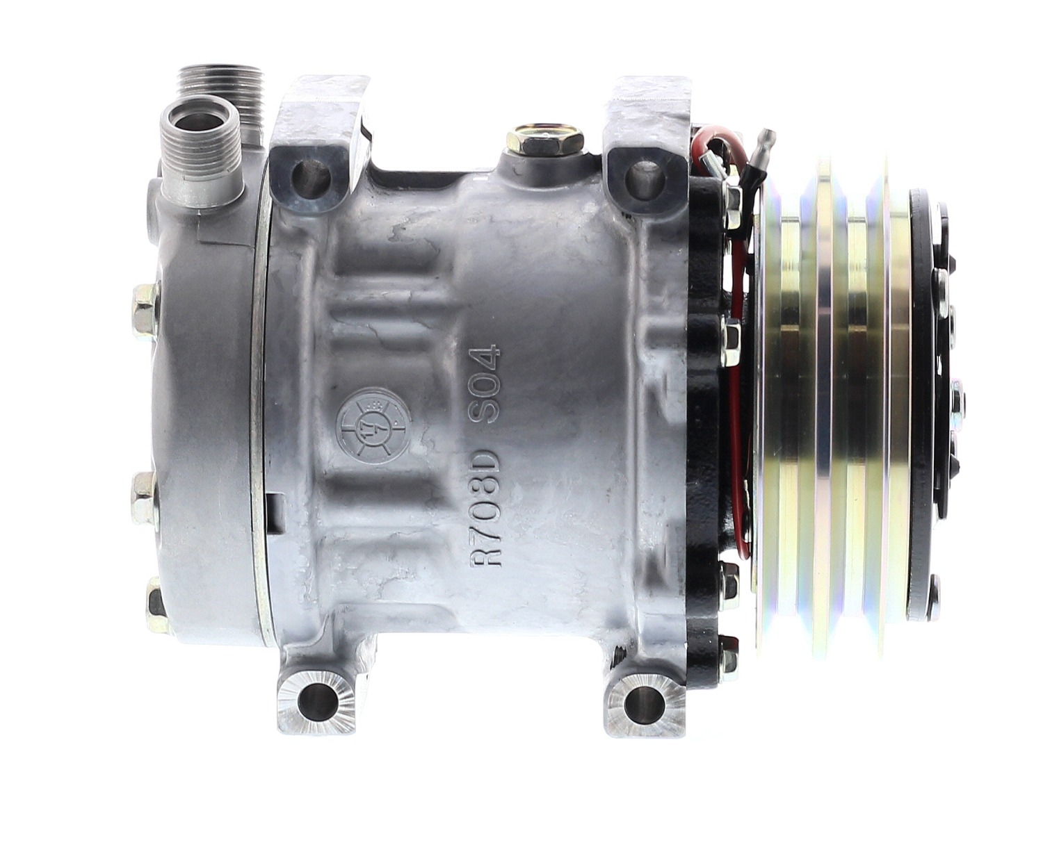 COMPRESOR DE AC AMERICAN AIR 7H13 2A 12V 125MM MONTAJE DIRECTO TAPA JD/JE/FC 7321 SANDEN - 5