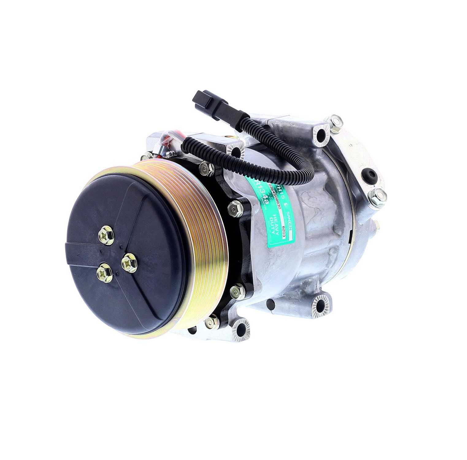COMPRESOR DE AC AMERICAN AIR 7H15 12V 8PK 119MM CORTO MONTAJE DIRECTO TAPA WP 8203 SANDEN - 8
