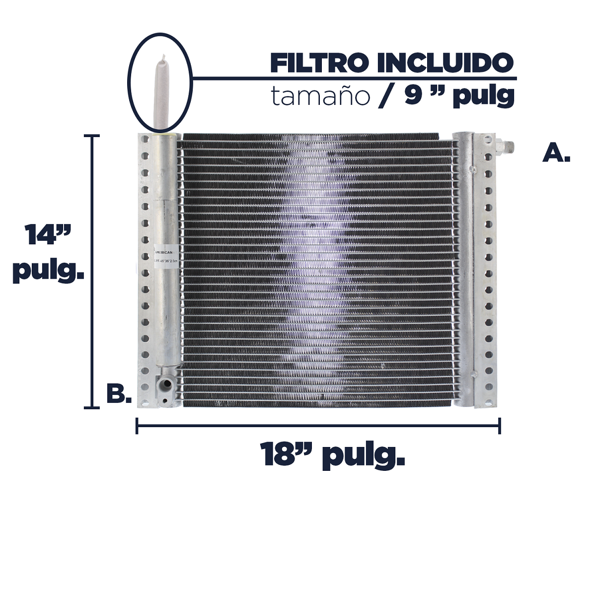 CONDENSADOR AMERICAN AIR 14 X 18 14X18 PARA EQUIPO DE PARED - 2