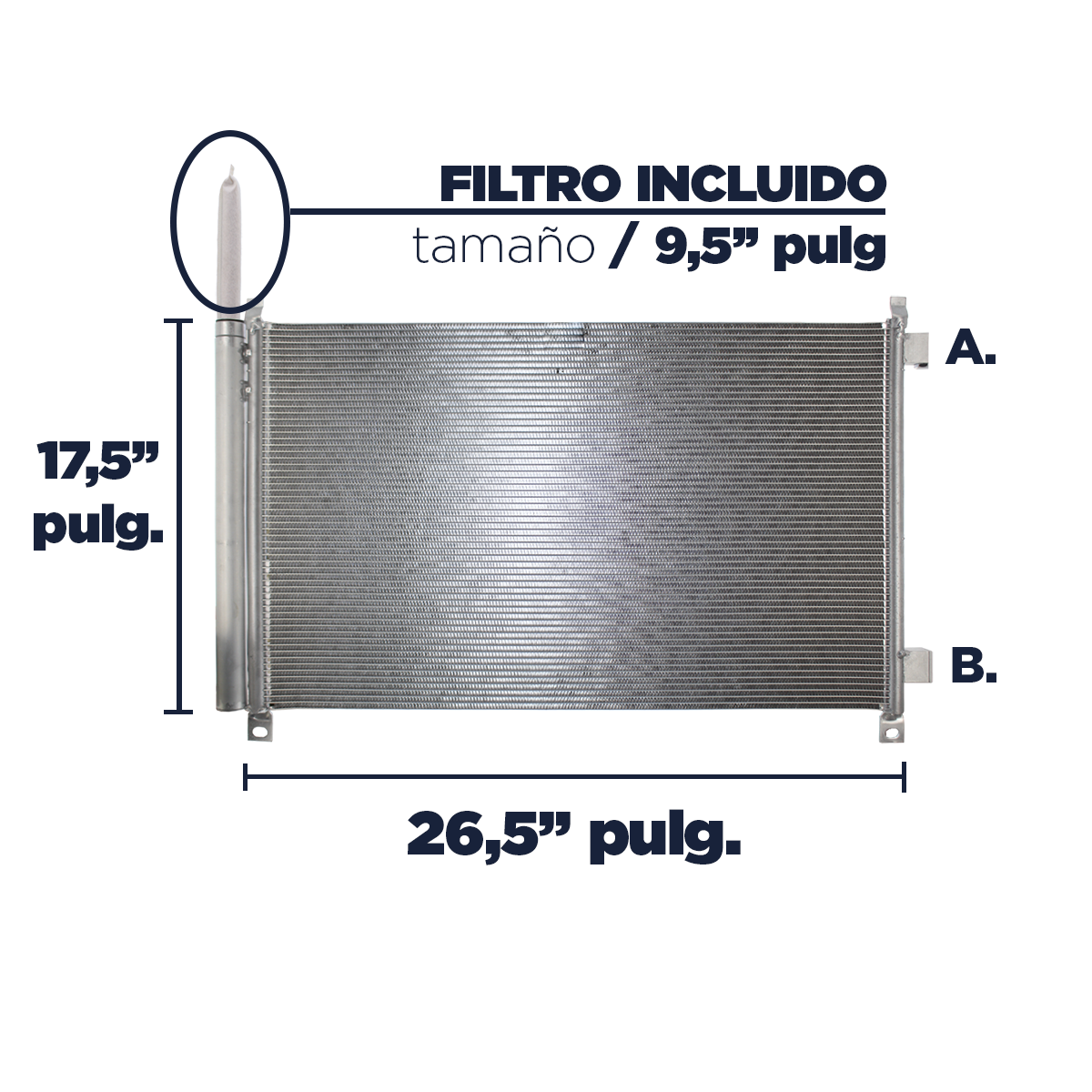 CONDENSADOR DE AC UNIVERSAL PARA NISSAN ROGUE 20-14 - 2