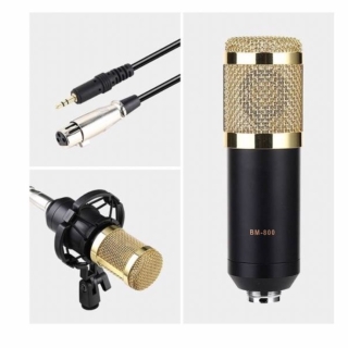 KIT MICRÓFONO ESTUDIO CONDENSADOR PROFESIONAL SOPORTE BRAZO - 1