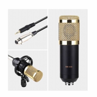 KIT MICRÓFONO ESTUDIO CONDENSADOR PROFESIONAL SOPORTE BRAZO - 1