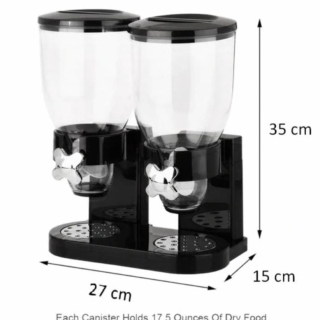 DISPENSADOR DOBLE DE MESA CEREAL GRANOS DULCES FRUTOS SECOS - 1