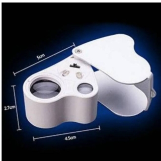 2 X LUPA JOYERO DOBLE 30X 60X CON LUZ LED CUENTA HILO BOLSILLO - 1
