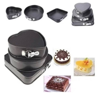 PACK 3 MOLDES POSTRE DISEÑO VARIADO CORAZON ANTIADHERENTES 3 PCS - 1