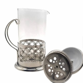 TETERA CAFETERA DE VIDRIO FRANCESA 1000ML ACERO INOXIDABLE - 1