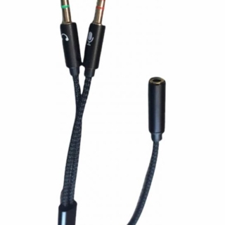 SPLITTER ADAPTADOR JACK 35MM DIVISOR DE AUDIO MICROFONO PC - 1