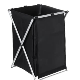CESTA NEGRA DE ALMACENAMIENTO DE ROPA SUCIA PLEGABLE ORGANIZADOR GRIS CLARO PEQ - 1