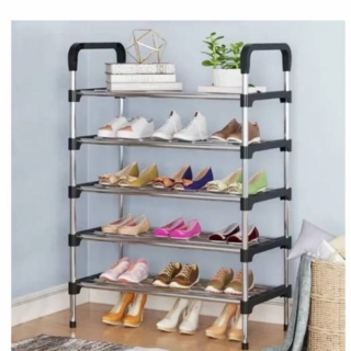 ZAPATERO ORGANIZADOR 5 PISOS ESTANTE ZAPATOS PARA 15 PARES ROSA - 1