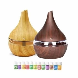 HUMIDIFICADOR MARRÓN AROMATIZADOR USB DIFUSOR + 12 ESENCIAS - 1