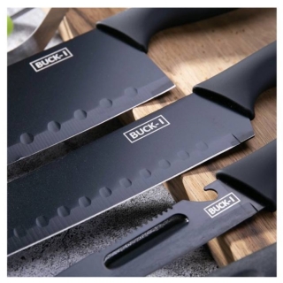 SET CUCHILLOS DE COCINA ACERO INOXIDABLE ANTIBACTERIAL 5PCS - 1