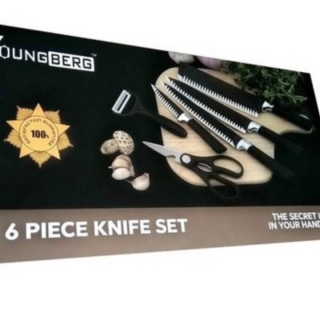 SET DE CUCHILLAS DE COCINA 6 PCS ANTIDESLIZANTE YOUNBERG - 1