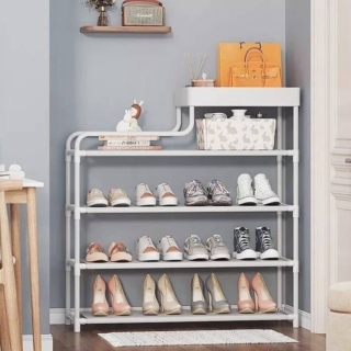 RACK ZAPATERO ZAPATILLAS MULTIFUNCIONAL ORGANIZADOR ZAPATOS BLANCO - 1