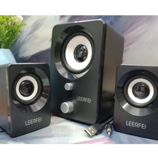 Altavoz Para Computadora 2.1 Subwoofer Estéreo Con Alimentación Por USB Altavoz Multimedia Con Cable Y Luz Led Rgb Para Computadora Portatil Nuevo Negro
