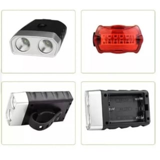 KIT LUCES BICICLETA LUZ DELANTERA TRASERA ALTA INTENSIDAD - 1