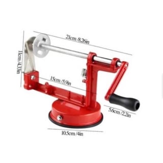 MAQUINA PELADOR PAPAS CORTADOR DE VERDURAS PAPAS ESPIRAL | Rojo - 1