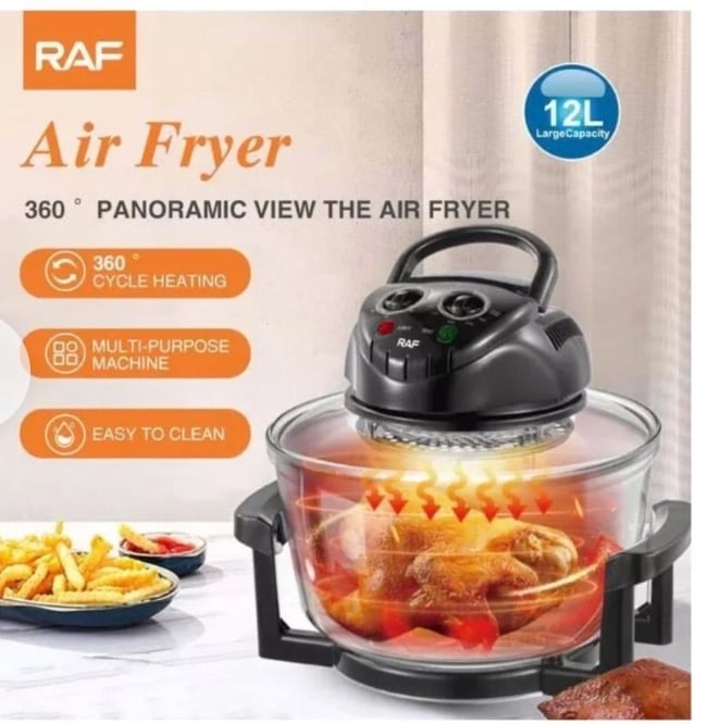 FREIDORA DE AIRE 12L HALOGENA AMTIADHERENTE HORNO AIR FRYER - 4