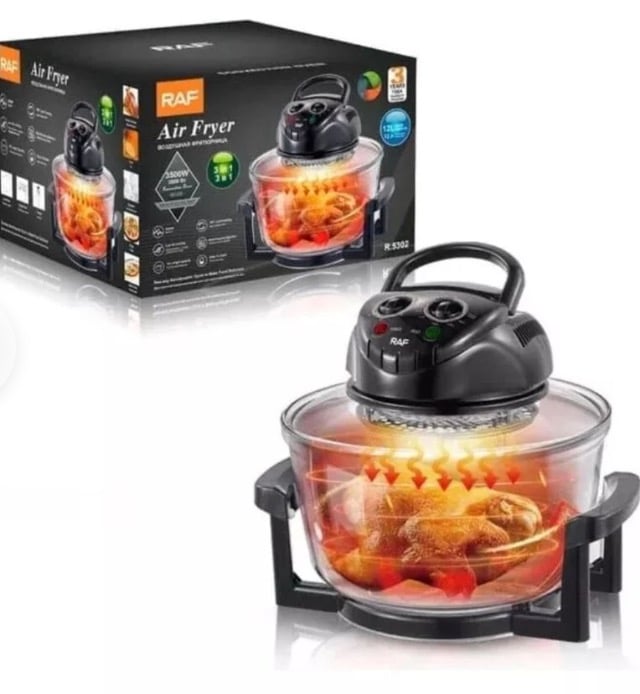 FREIDORA DE AIRE 12L HALOGENA AMTIADHERENTE HORNO AIR FRYER - 5