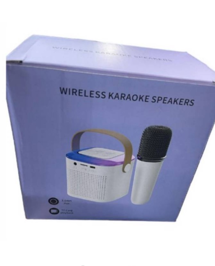 PARLANTE ALTAVOZ CON MICRÓFONO KARAOKE PORTATIL BT - BLANCO - 2