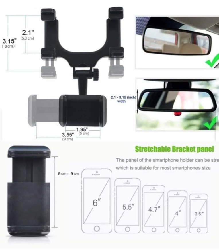 SOPORTE PARA ESPEJO RETROVISOR DE AUTO - 2