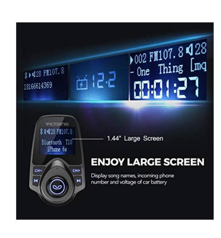 TRANSMISOR FM VICTSING BLUETOOTH INALÁMBRICO PARA AUTOMÓVIL - 3