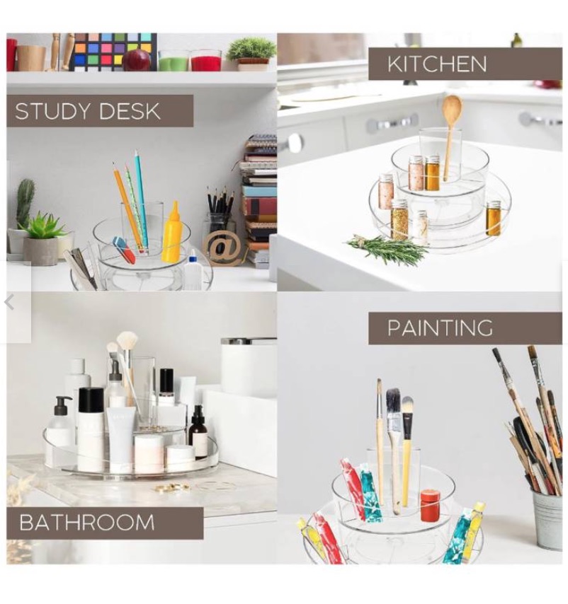 PORTA COSMÉTICOS MAQUILLAJES ORGANIZADORA GIRATORIA 360° UN PISO - 3