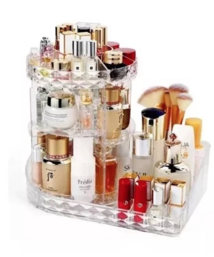 PORTA COSMÉTICOS MAQUILLAJES ORGANIZADORA GIRATORIA 360° DOS PISOS - 1