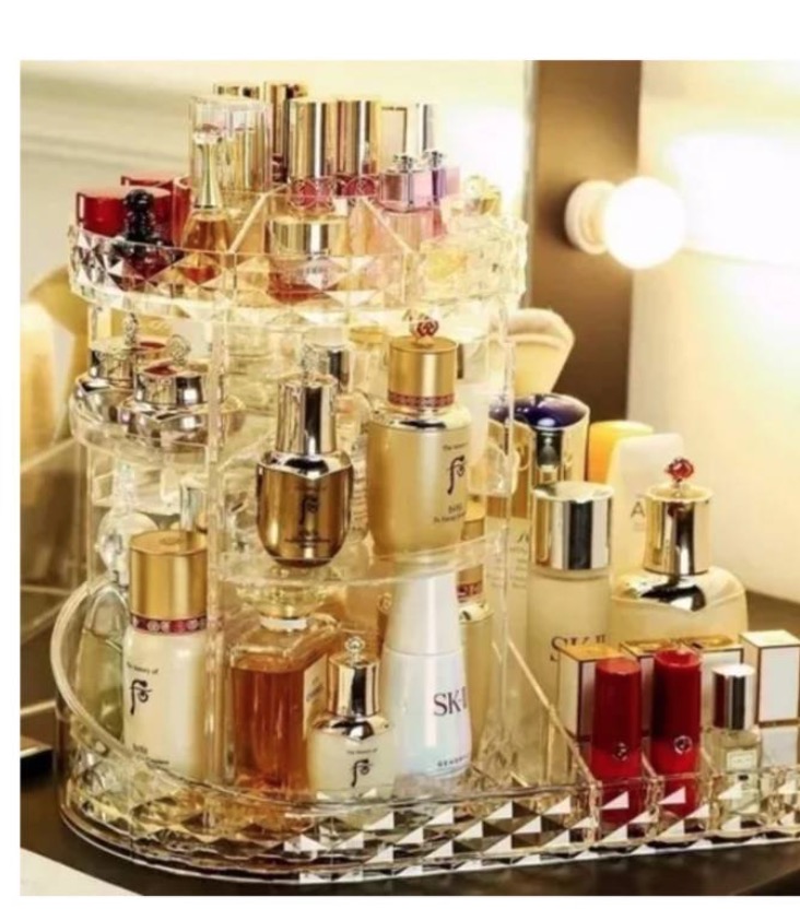 PORTA COSMÉTICOS MAQUILLAJES ORGANIZADORA GIRATORIA 360° DOS PISOS - 2