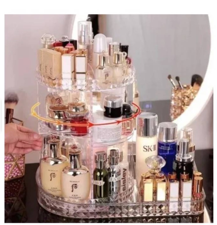 PORTA COSMÉTICOS MAQUILLAJES ORGANIZADORA GIRATORIA 360° DOS PISOS - 4