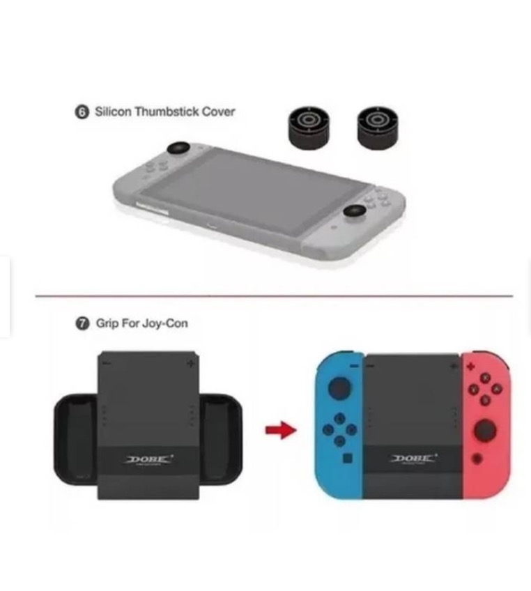 KIT PROTECTOR NINTENDO SWITCH BOLSO LÁMINA GRIP CASE JOY CON - 4