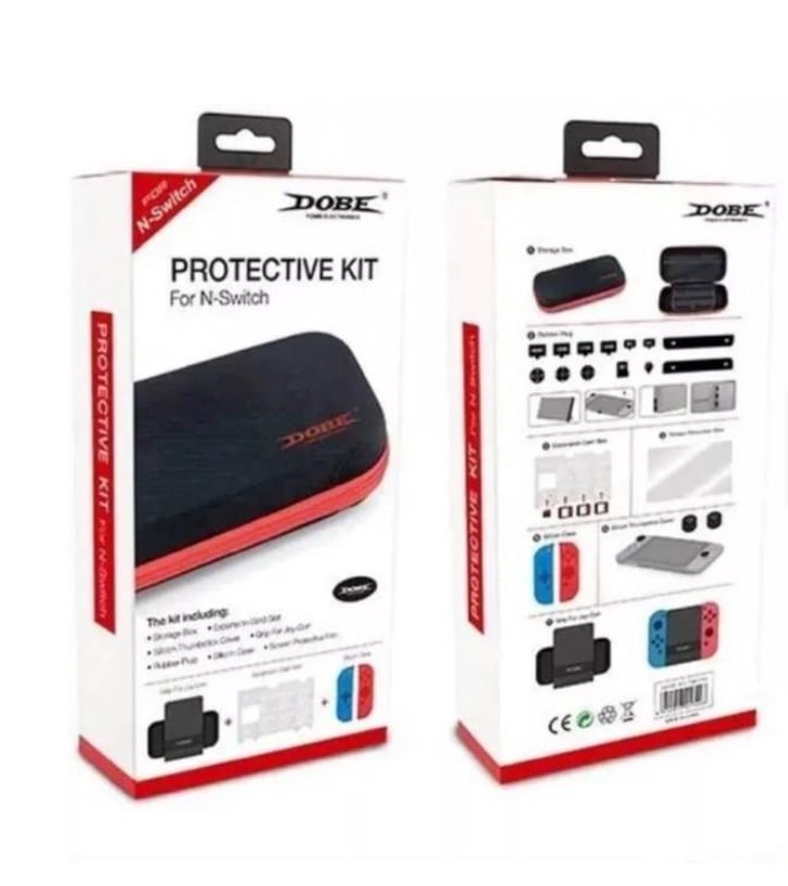 KIT PROTECTOR NINTENDO SWITCH BOLSO LÁMINA GRIP CASE JOY CON - 6