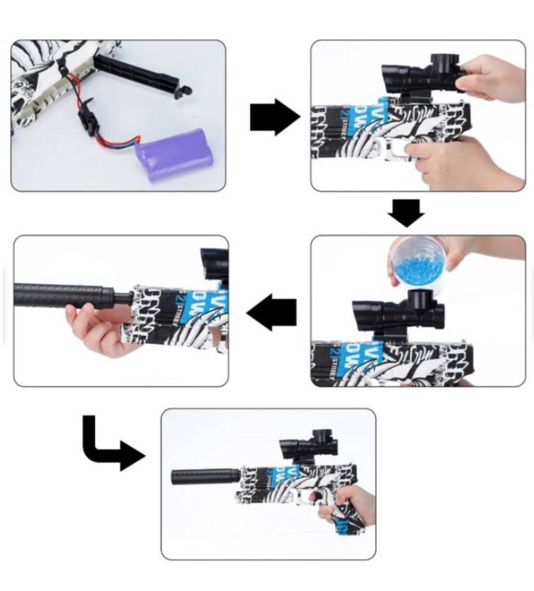 PISTOLA ELÉCTRICA DE GEL JUGUETE ADULTOS NIÑOS - 4