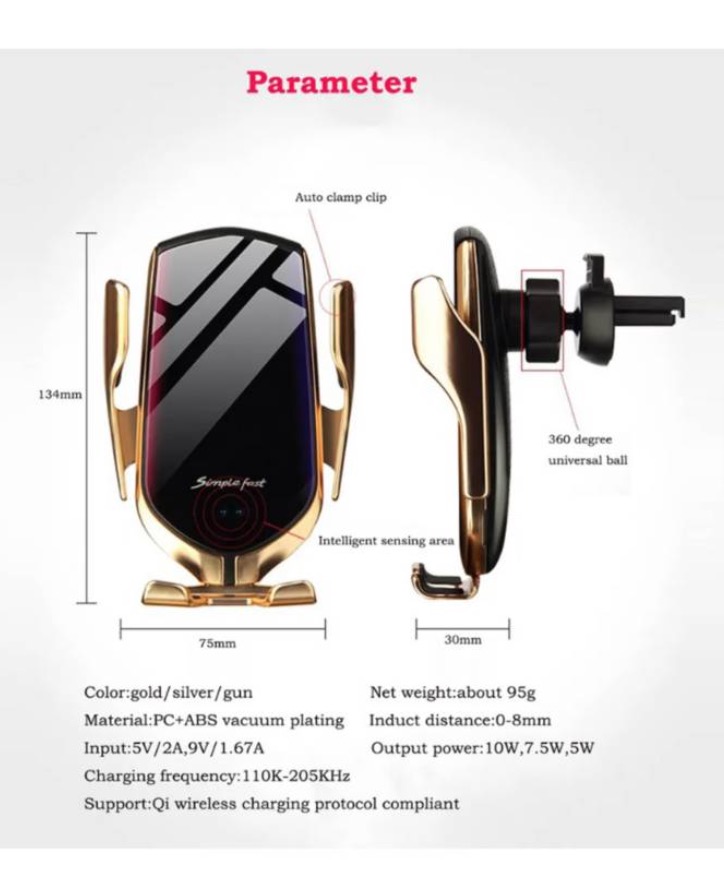 CARGADOR RÁPIDO INALÁMBRICO QI AUTOMOVIL - 3
