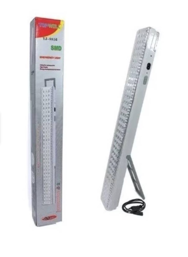 LAMPARA BARRA EMERGENCIA 90 LED 12 HORAS DE LUZ RECARGABLE - 1