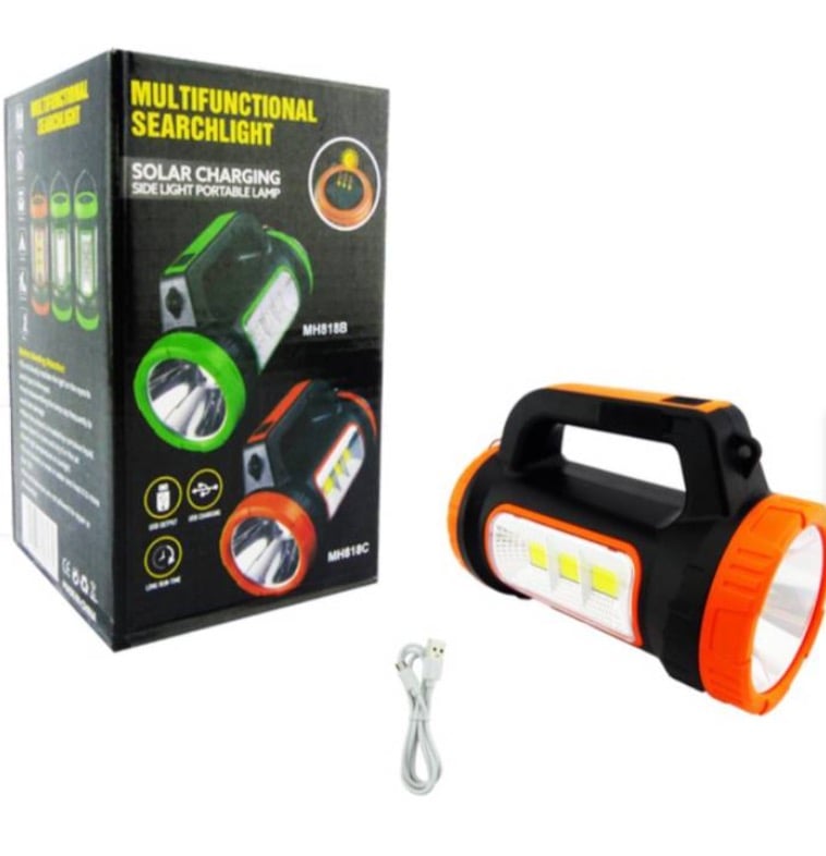 LINTERNA RECARGABLE SOLAR LED + 9 COB MULTIFUNCIONAL 3W 15WI RM - 3