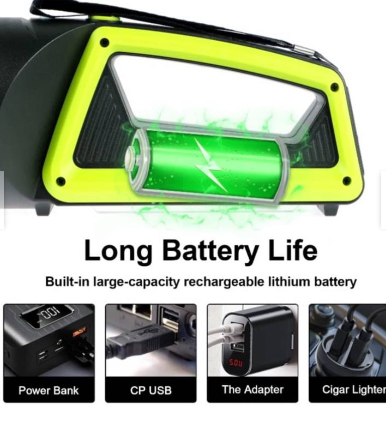 LINTERNA RECARGABLE POR USB REFLECTOR DE ALTA POTENCIA - 3