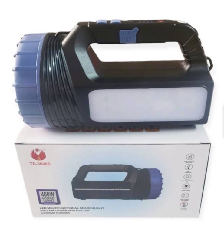 LINTERNA REFLECTOR LED SOLAR MULTIFUNCIONAL LAMPARA Y POWERBANK - 1