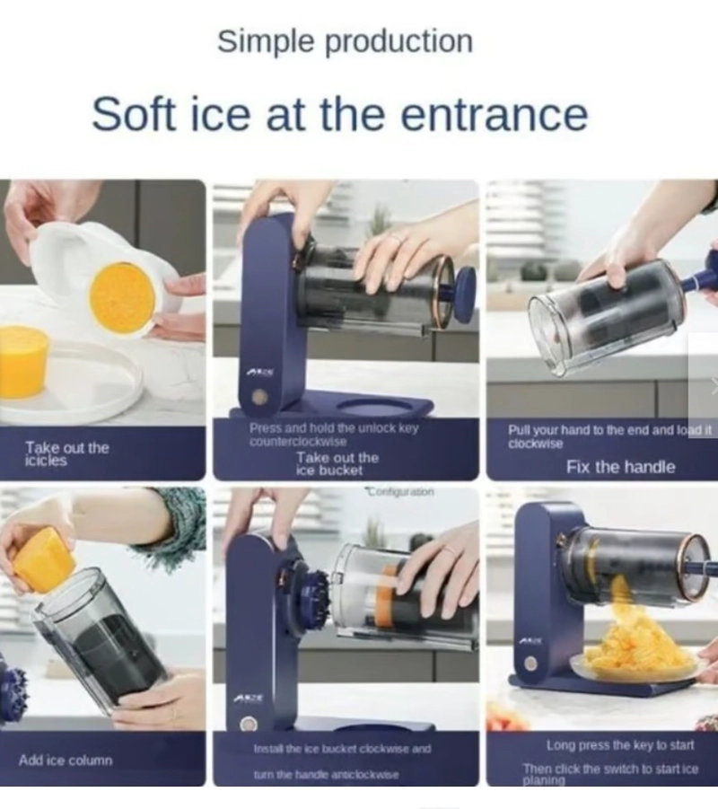 MÁQUINA TRITURADORA HIELO RECARGABLE HELADOS USB - 3