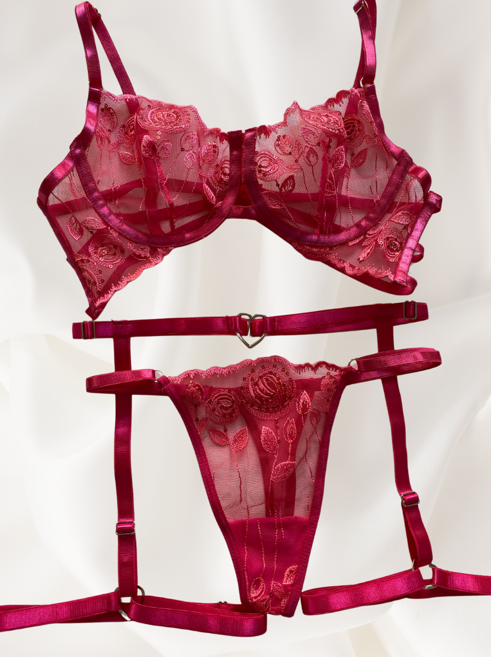 CONJUNTO LENCERIA AMARA 4 PIEZAS SEDUCTORA - 4