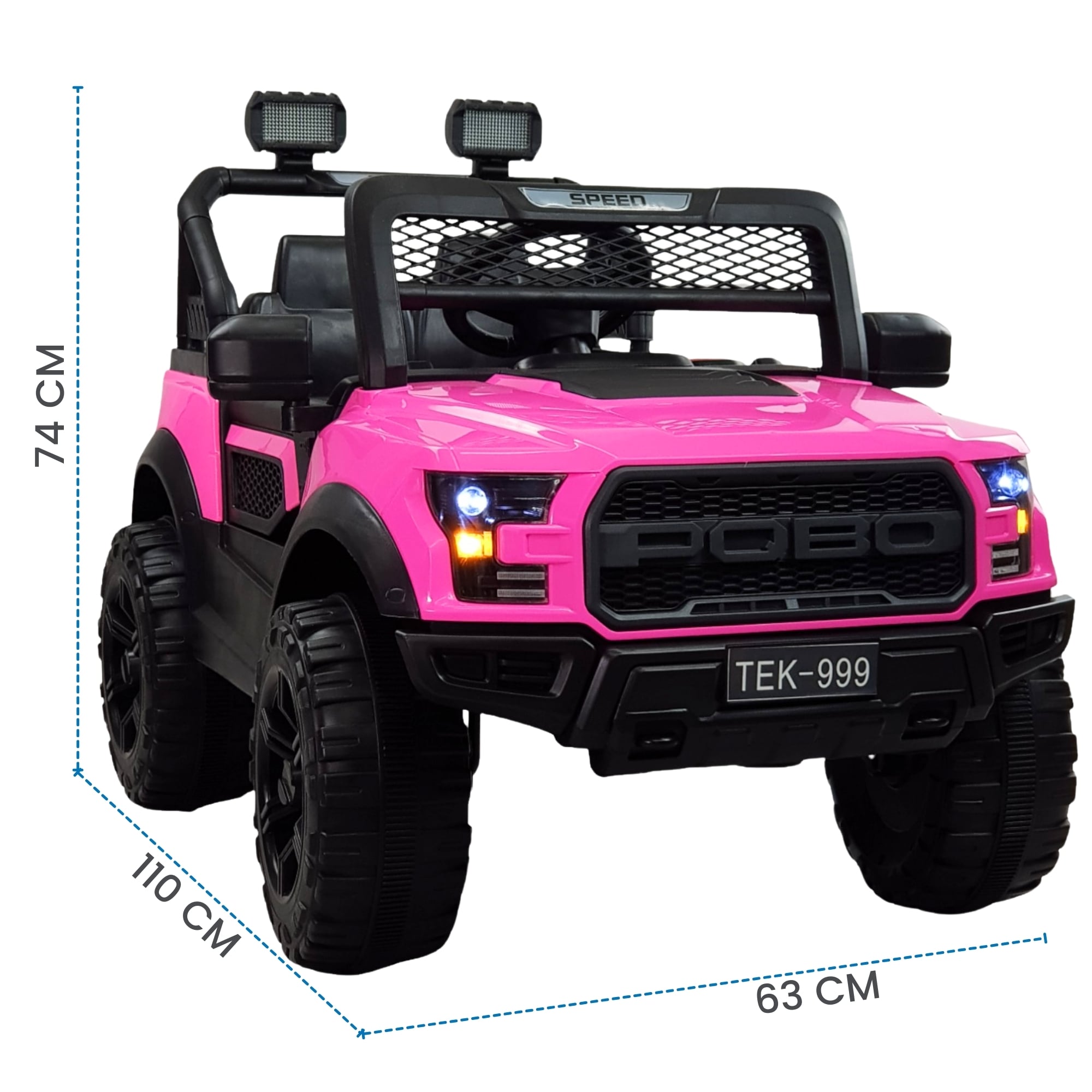 AUTO A BATERÍA 12V 4X4 (5 MOTORES) ROSADA - 3