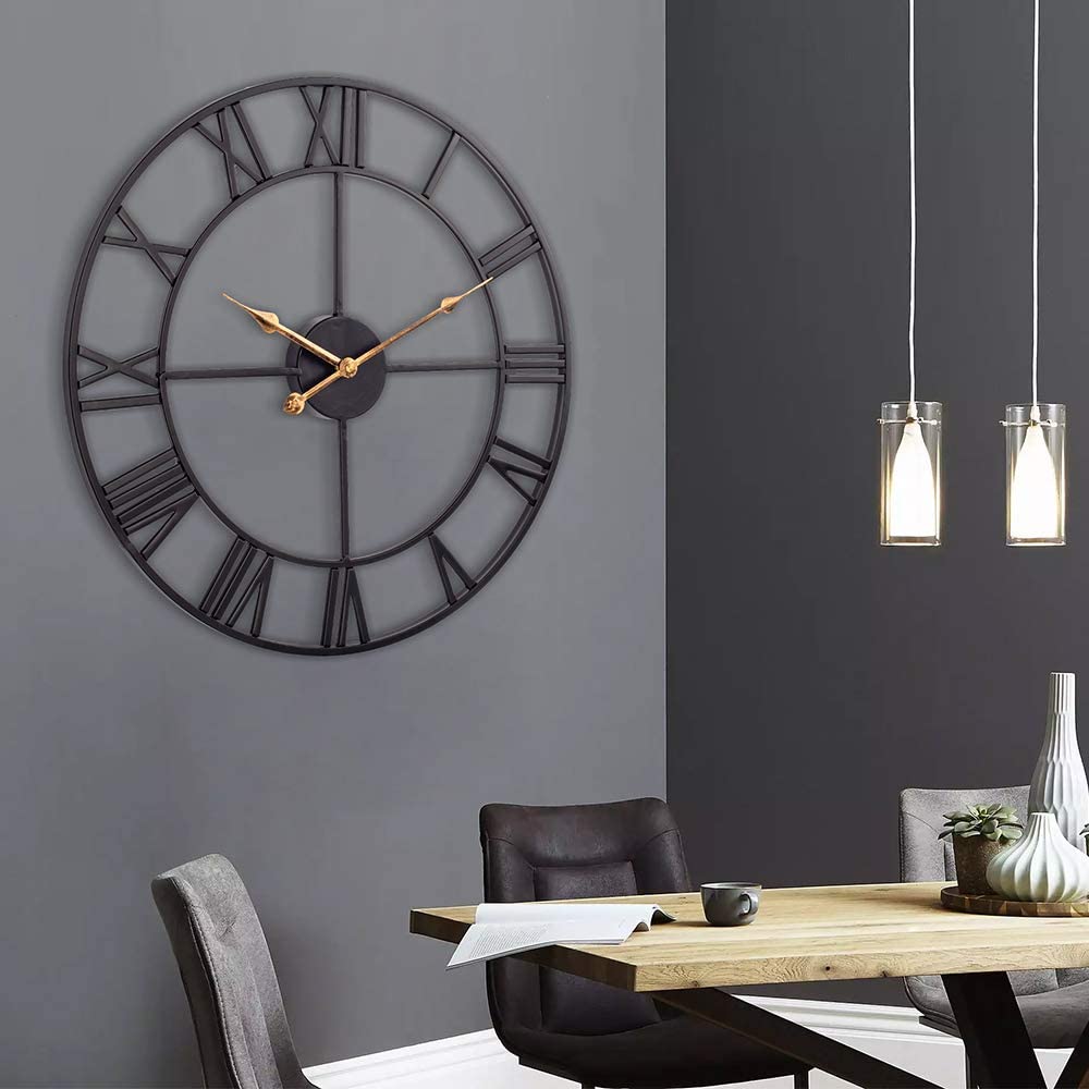 Reloj Mural Estilo Clásico Negro - 4