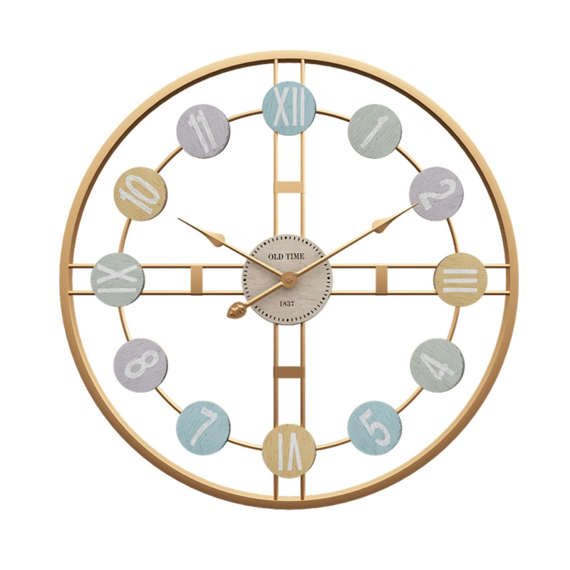 RELOJ MURAL MODERNO DORADO METÁLICO CON NUMEROS - 1