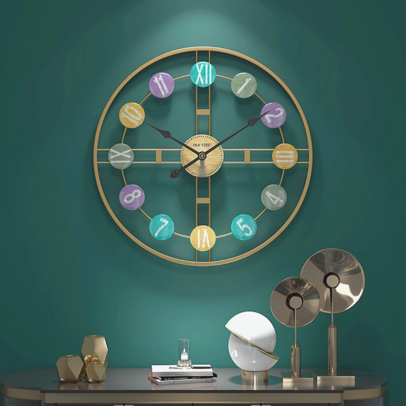 RELOJ MURAL MODERNO DORADO METÁLICO CON NUMEROS - 3
