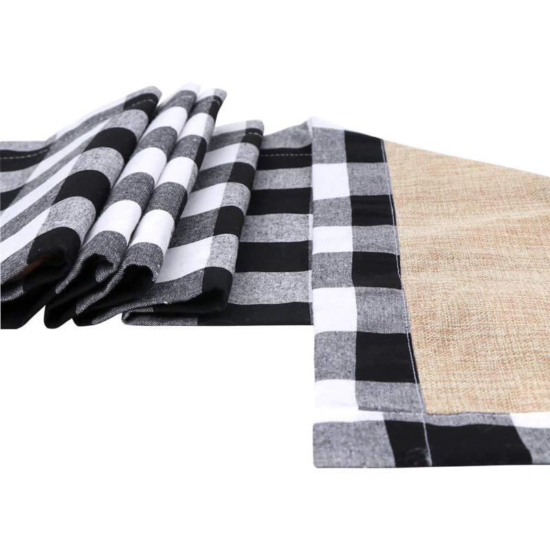 CAMINO DE MESA NAVIDEÑO REVERSIBLE TARTÁN/ARPILLERA 176 cm x 35 cm  NAVIDAD- BOHEMIK - 4